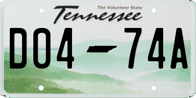 TN license plate D0474A