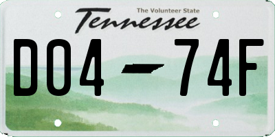 TN license plate D0474F
