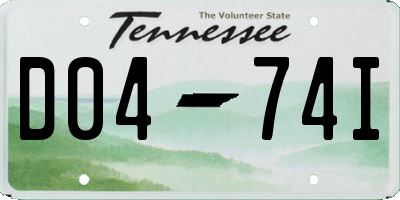 TN license plate D0474I