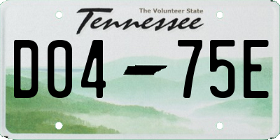 TN license plate D0475E