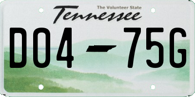 TN license plate D0475G