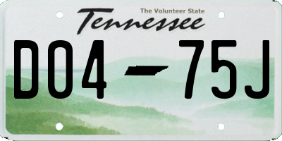 TN license plate D0475J