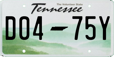 TN license plate D0475Y