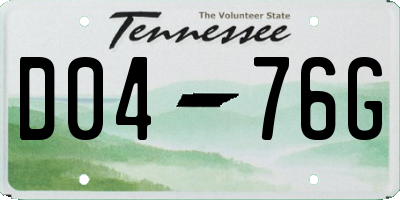 TN license plate D0476G