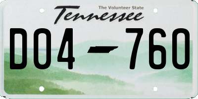 TN license plate D0476O