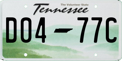 TN license plate D0477C