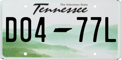 TN license plate D0477L