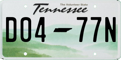 TN license plate D0477N