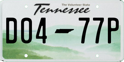 TN license plate D0477P
