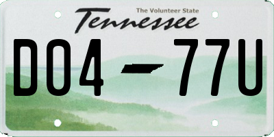 TN license plate D0477U