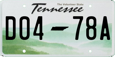 TN license plate D0478A