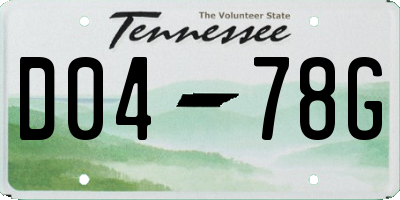 TN license plate D0478G
