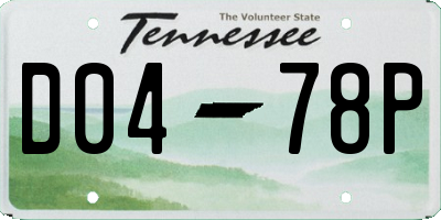 TN license plate D0478P