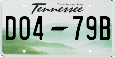 TN license plate D0479B