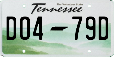 TN license plate D0479D