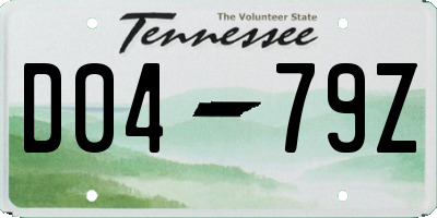 TN license plate D0479Z
