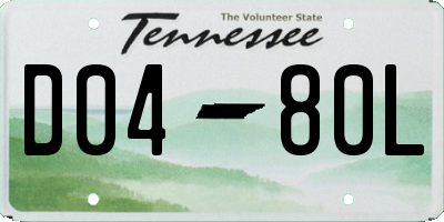 TN license plate D0480L