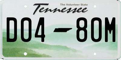 TN license plate D0480M
