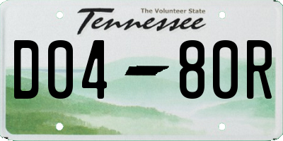 TN license plate D0480R