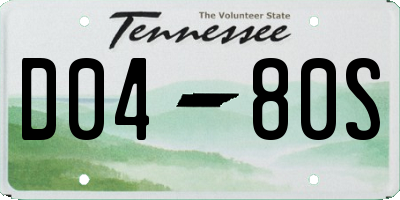 TN license plate D0480S
