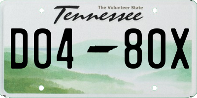 TN license plate D0480X