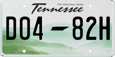 TN license plate D0482H