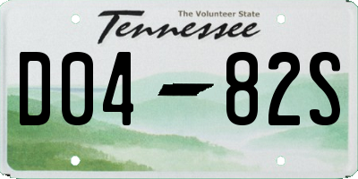 TN license plate D0482S