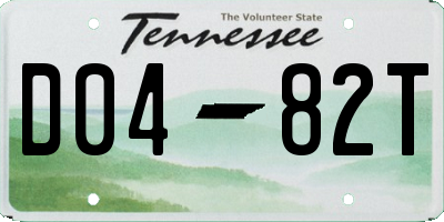TN license plate D0482T