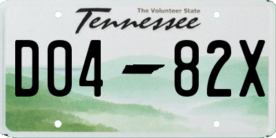 TN license plate D0482X