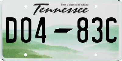 TN license plate D0483C