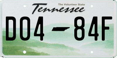 TN license plate D0484F