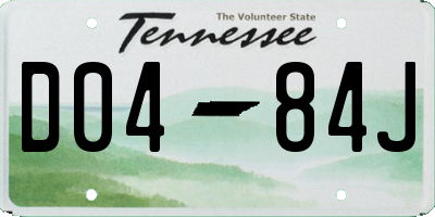 TN license plate D0484J