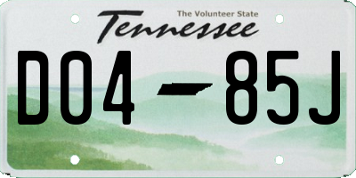 TN license plate D0485J