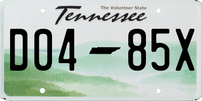 TN license plate D0485X