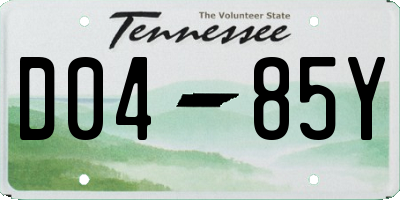 TN license plate D0485Y