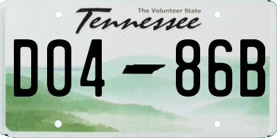 TN license plate D0486B