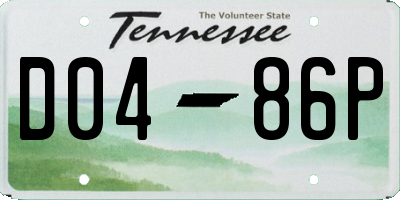 TN license plate D0486P