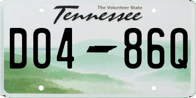 TN license plate D0486Q