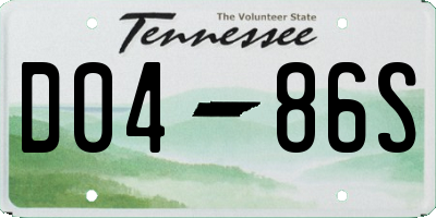 TN license plate D0486S