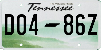 TN license plate D0486Z