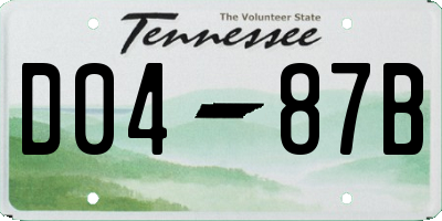 TN license plate D0487B