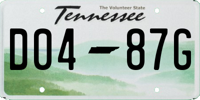 TN license plate D0487G