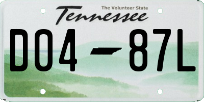 TN license plate D0487L