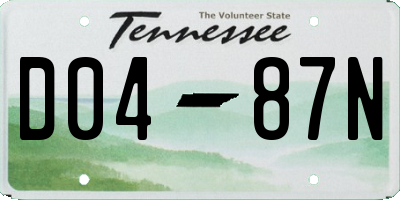 TN license plate D0487N