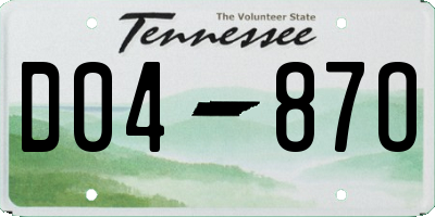 TN license plate D0487O