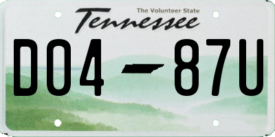 TN license plate D0487U