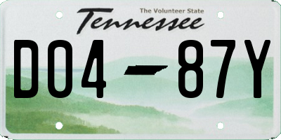 TN license plate D0487Y