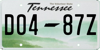 TN license plate D0487Z