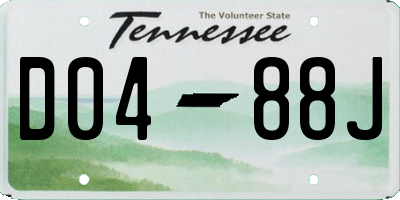 TN license plate D0488J
