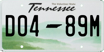 TN license plate D0489M